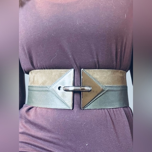 Astarte Made in Italy Wide Leather and Suede Belt main image 7